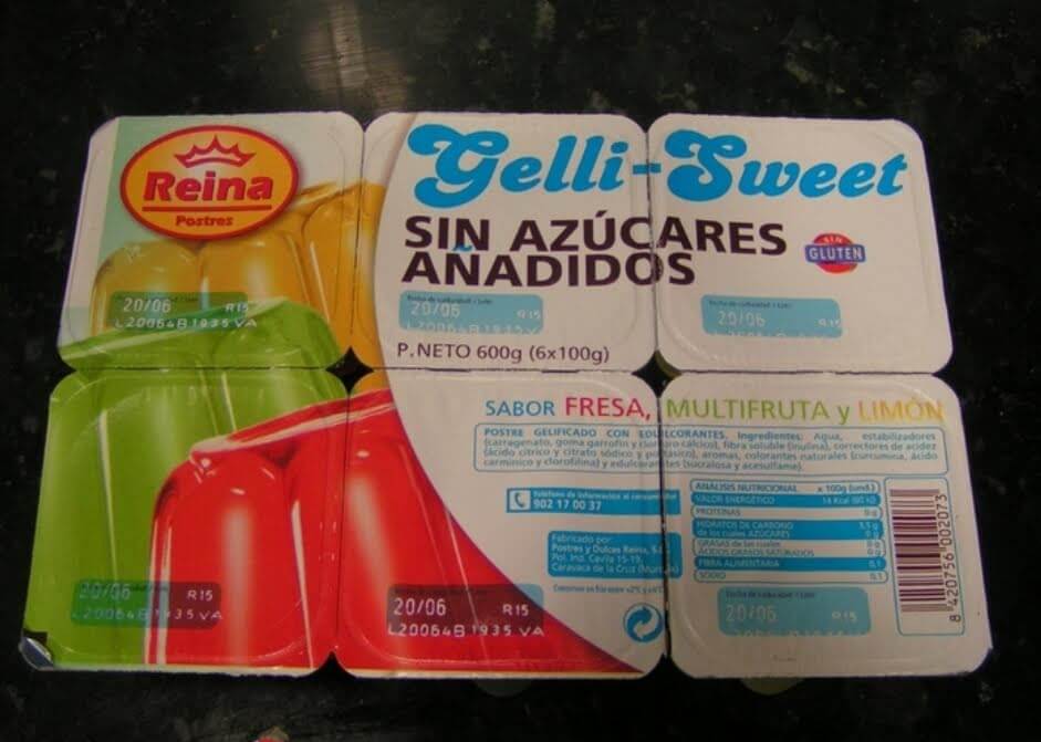 gelatina sin azúcar